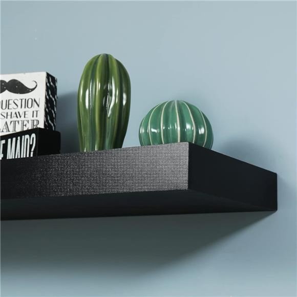 16 inch Black Mission Floating Shelves for Wall, Bathroom Wall Mount Shelves - Picture 2 of 7